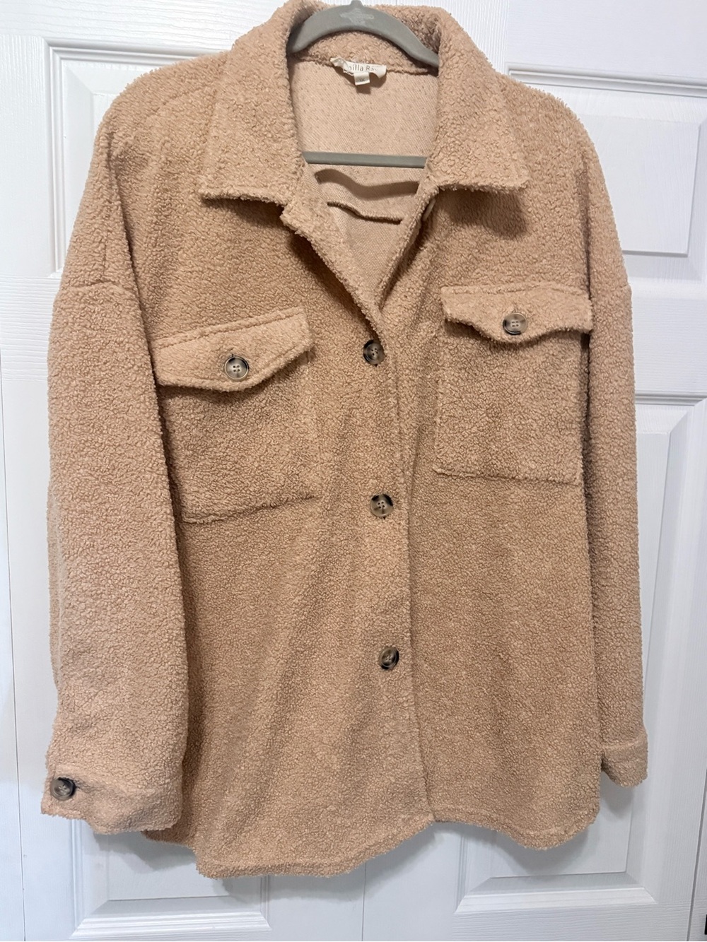 Vanilla Bay Teddy Shacket in Camel